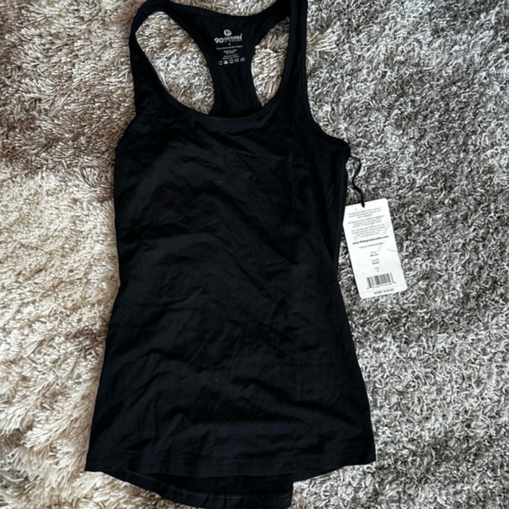NWT 90 Degree By Reflex Sleek Black Tank Top